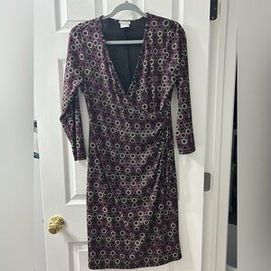 Allison Taylor Purple and Black Geometric Dress